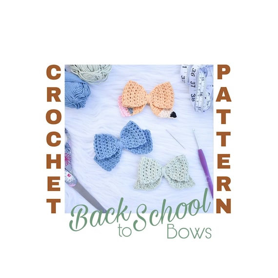 Crochet Pattern Bows, Hair Bow Pattern, Crochet Bow Pattern, Bow Pattern, Crochet Girls Bow, Crochet Bows, Crochet Hair Bow Pattern,