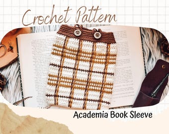 Tartan Crochet Book Sleeve Pattern (Digital Download)