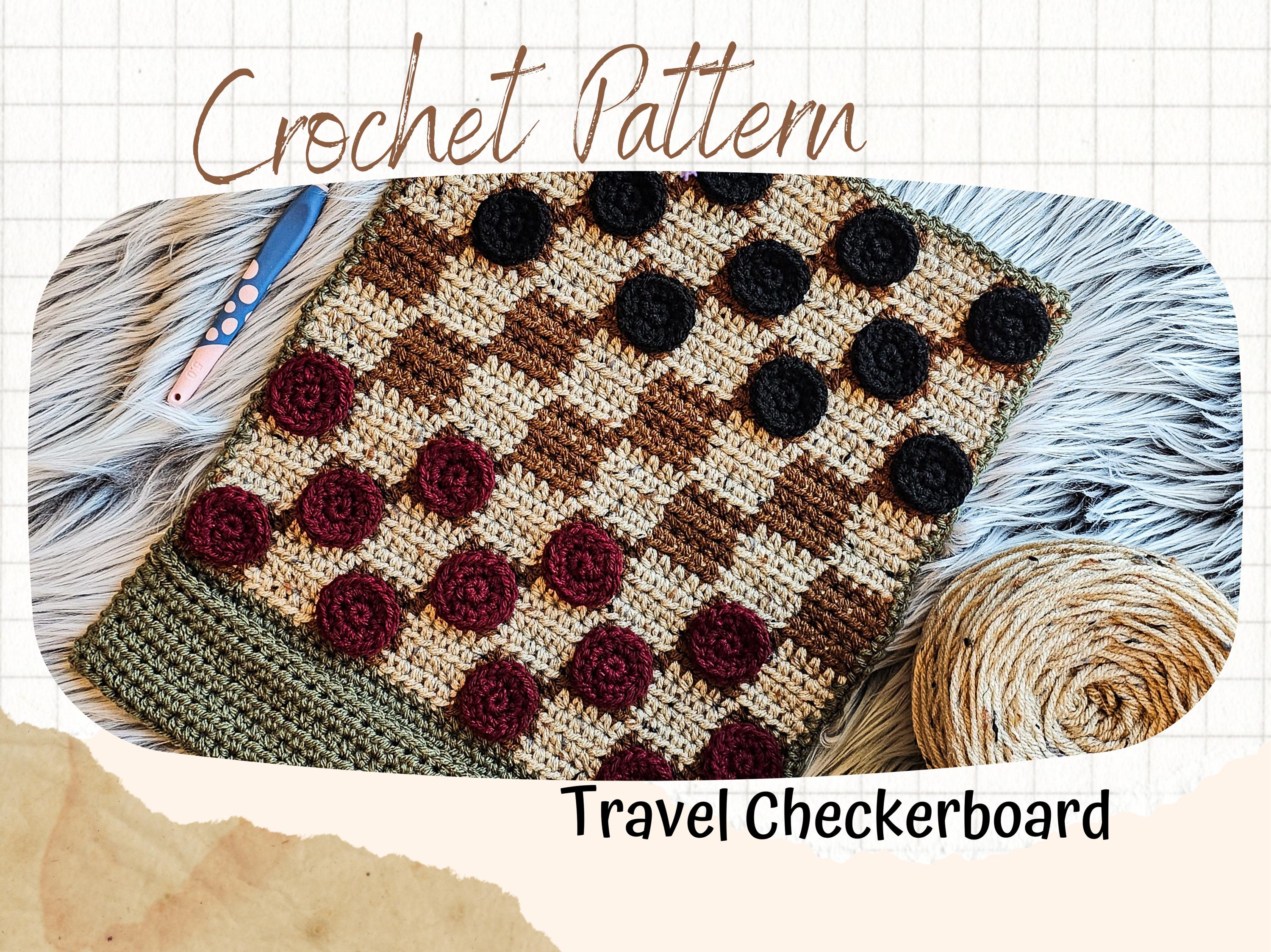 32 Checkerboard Crochet Patterns for Blankets, Bags, Garments, and Home Accents 25 Crochet Checkerboard Pattern: Travel Game with Pocket