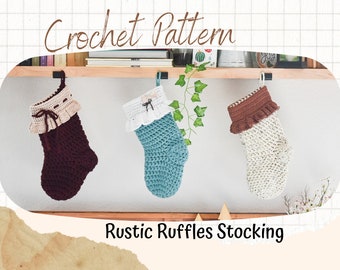 Stocking Crochet Pattern, christmas decor pattern, christmas stocking crochet, farmhouse christmas pattern, stocking crochet tutorial