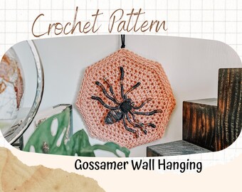 Haakpatroon ragfijne wandhanger | 3D-spinspecimenkunst, macabere vezelsculptuur, Academia-decor, op natuur spinachtige geïnspireerde pdf