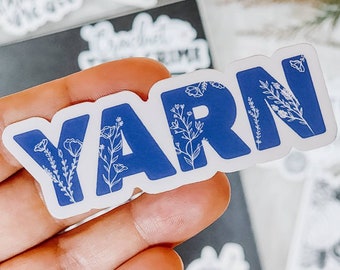 Yarn Sticker, crochet sticker, knit sticker, knitters laptop decal, yarn tumbler sticker, craft stickers, fiber art stickers, laptop decal