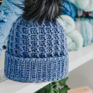 Masonry Crochet Beanie Pattern: Folded Brim Hat (Digital Download)