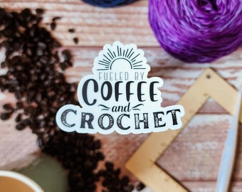 Crochet Sticker, yarn stickers, crochet decal, coffee sticker, mug stickers, yarn laptop decal, water bottle stickers, crocheter stickers