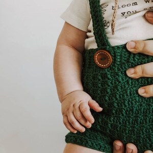 Crochet PATTERN: Lil' Sprout Shorts, crochet shorts pattern, toddler clothes patterns, baby crochet patterns, crochet suspender shorts image 3