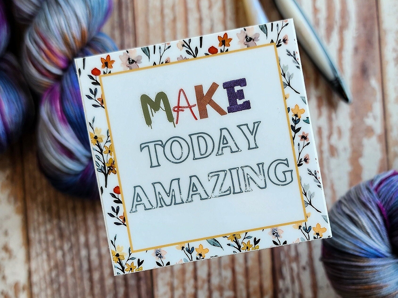 Yarn Sticker, crochet sticker, knit sticker, knitters laptop decal, yarn tumbler sticker, craft stickers, fiber art stickers, laptop decal
