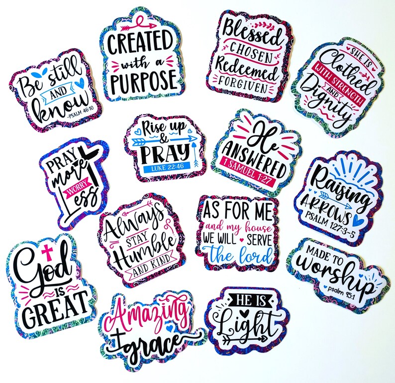 Bible Verse Sticker Pack Assorted Youth Group Stickers Etsy