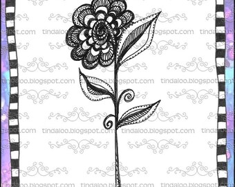 Doodle Flower 2 - Digital stamp lineart image