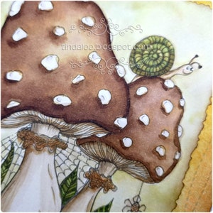 Whimsy Doodle Mushrooms Digital stamp lineart image image 4
