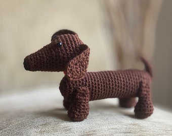 DACHSHUND amigurumi stuffed toy dog, crochet dog, amigurumi animal, crochet animal, stuffed toy, crochet toy