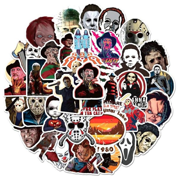 Horror Stickers,Halloween stickers, 50 pcs , Sticker sets, Laptop, Water Bottle stickers, TV Show, FREE SHIPPING