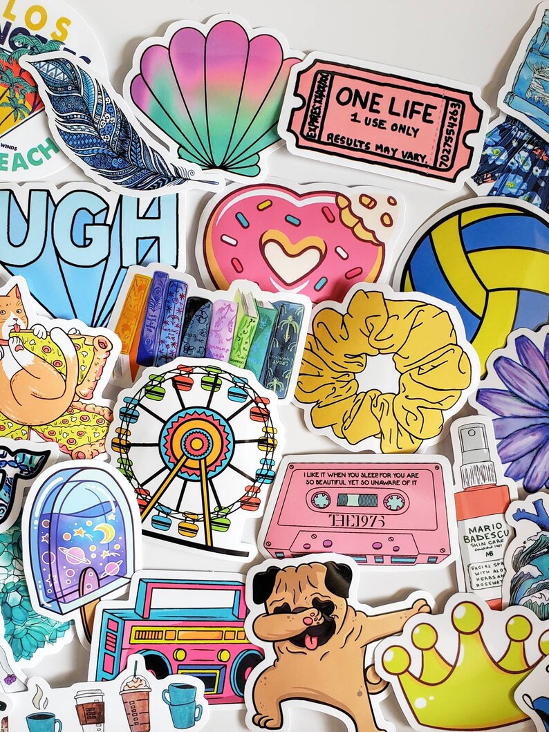50 pcs cute vsco stickers pack stickers set for hydroflask etsy