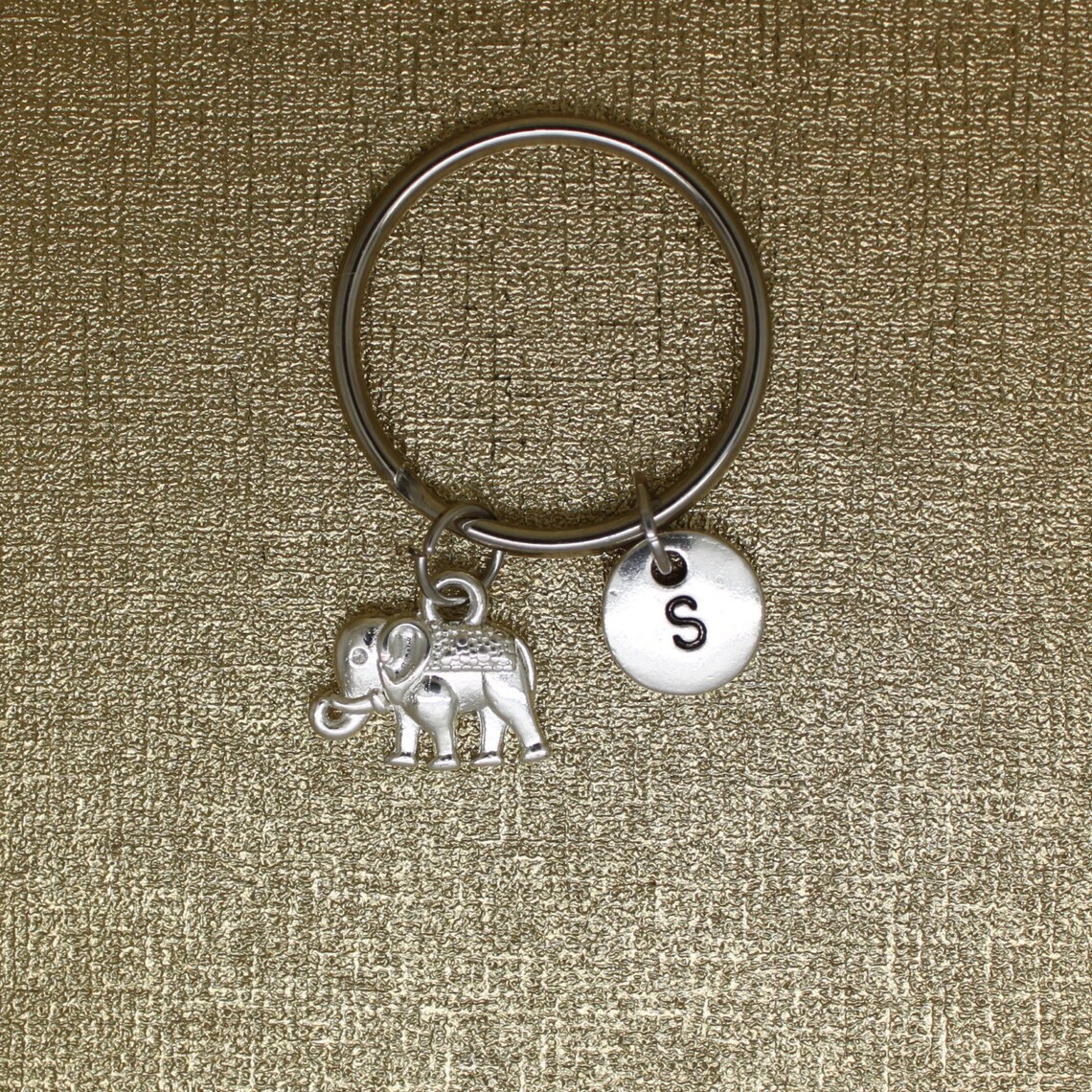 Elephant Keychain Elephant Pendant Keychain Silver Plated Etsy Hong Kong