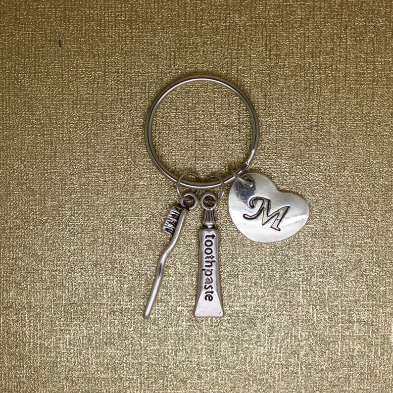 Dentist Keychain Initial Keychain Doctor Keychain Dental Etsy