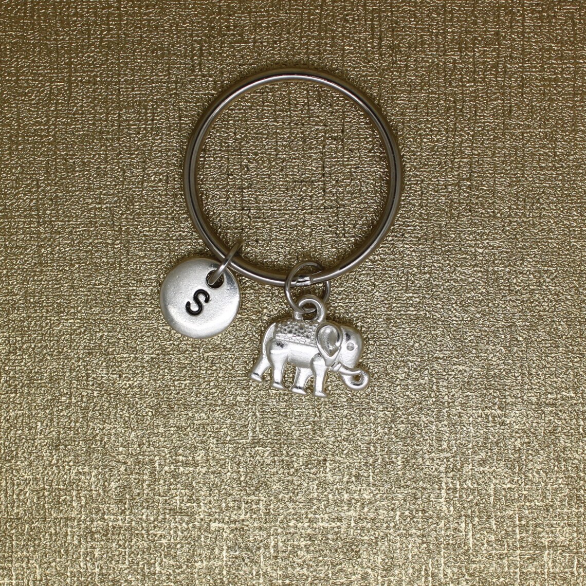 Elephant Keychain Elephant Pendant Keychain Silver Plated Etsy Hong Kong