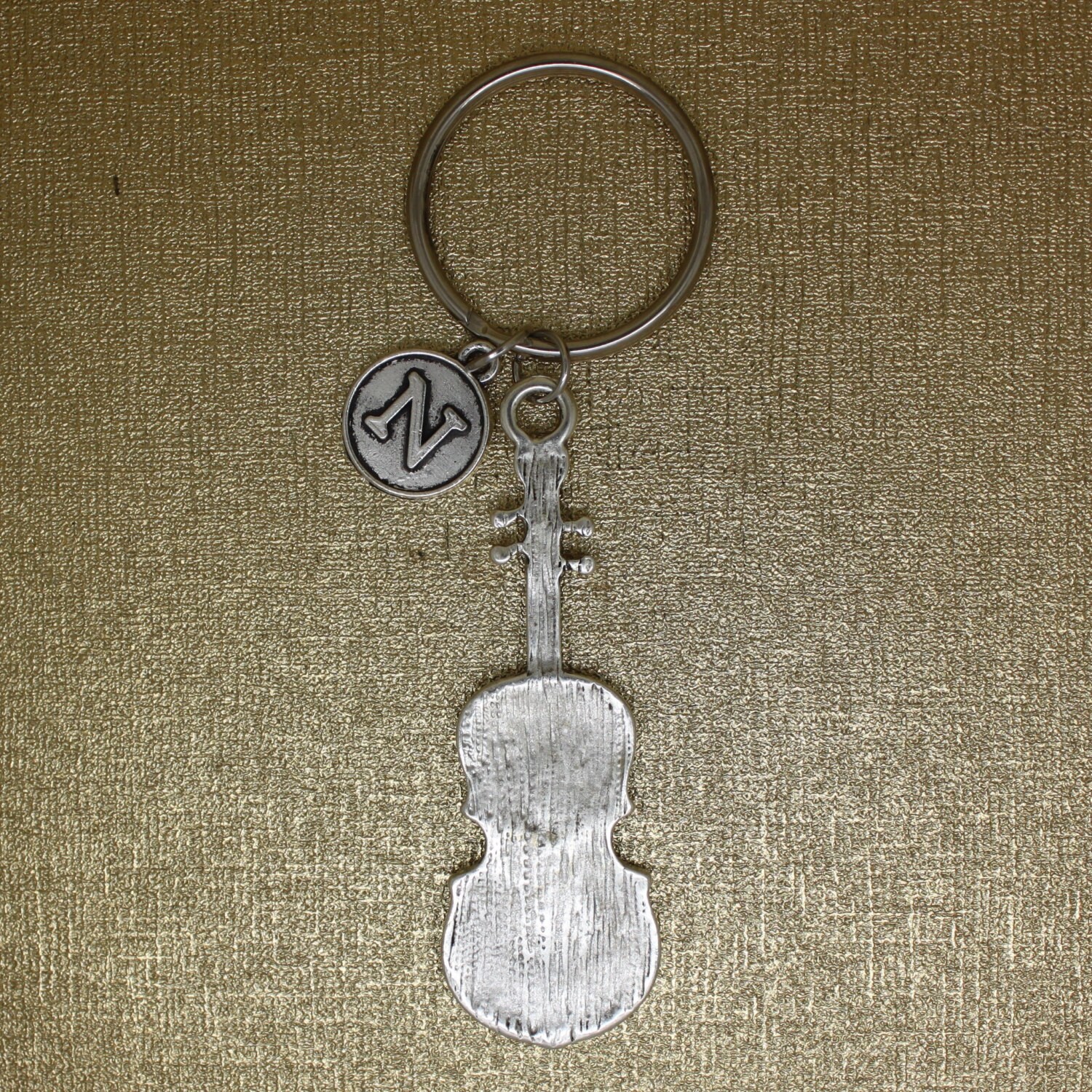 Violin charm keychain initial keychain Musical instrument Etsy