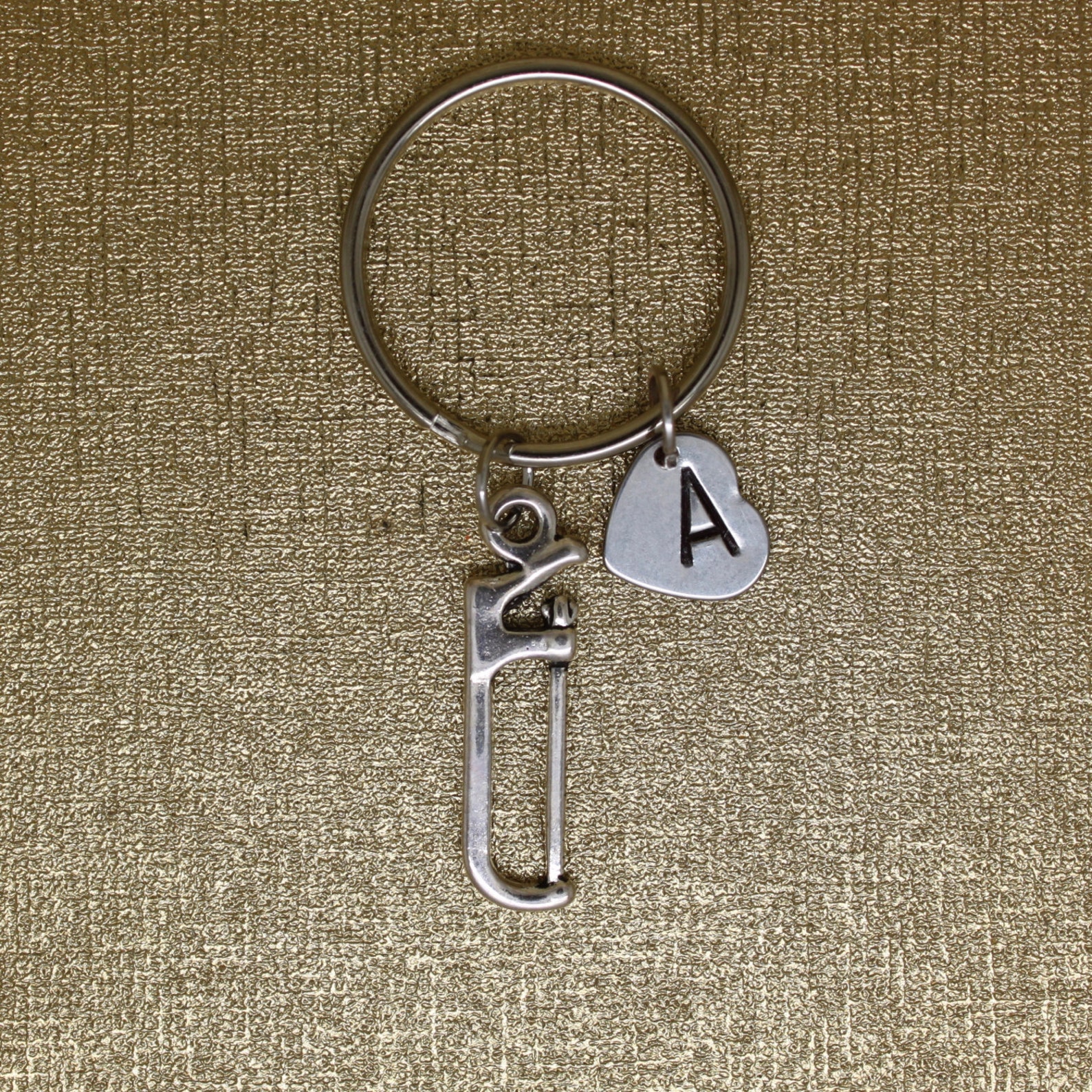 Hack Saw Keychain Initial Keychain Silver Hack Saw Keyring Etsy UK