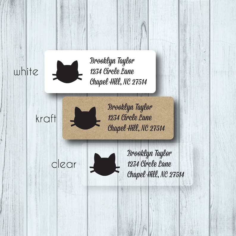 Cat Face Return Address Labels Custom Mailing Stickers Etsy