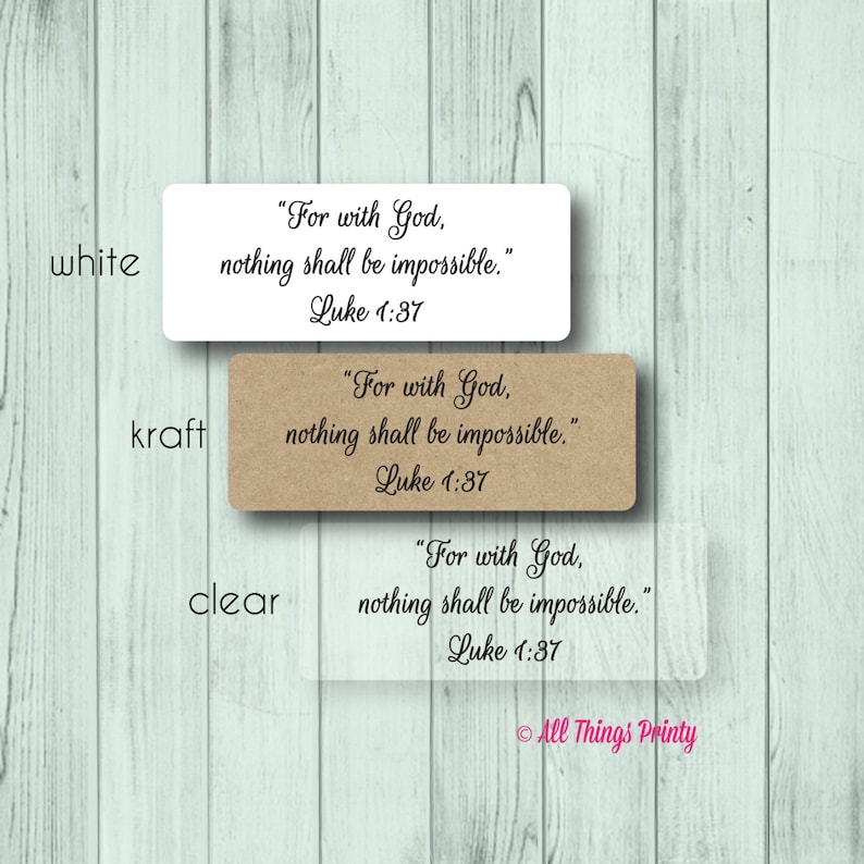 Luke 137 Bible Verse Labels Personalized Religious Church Etsy