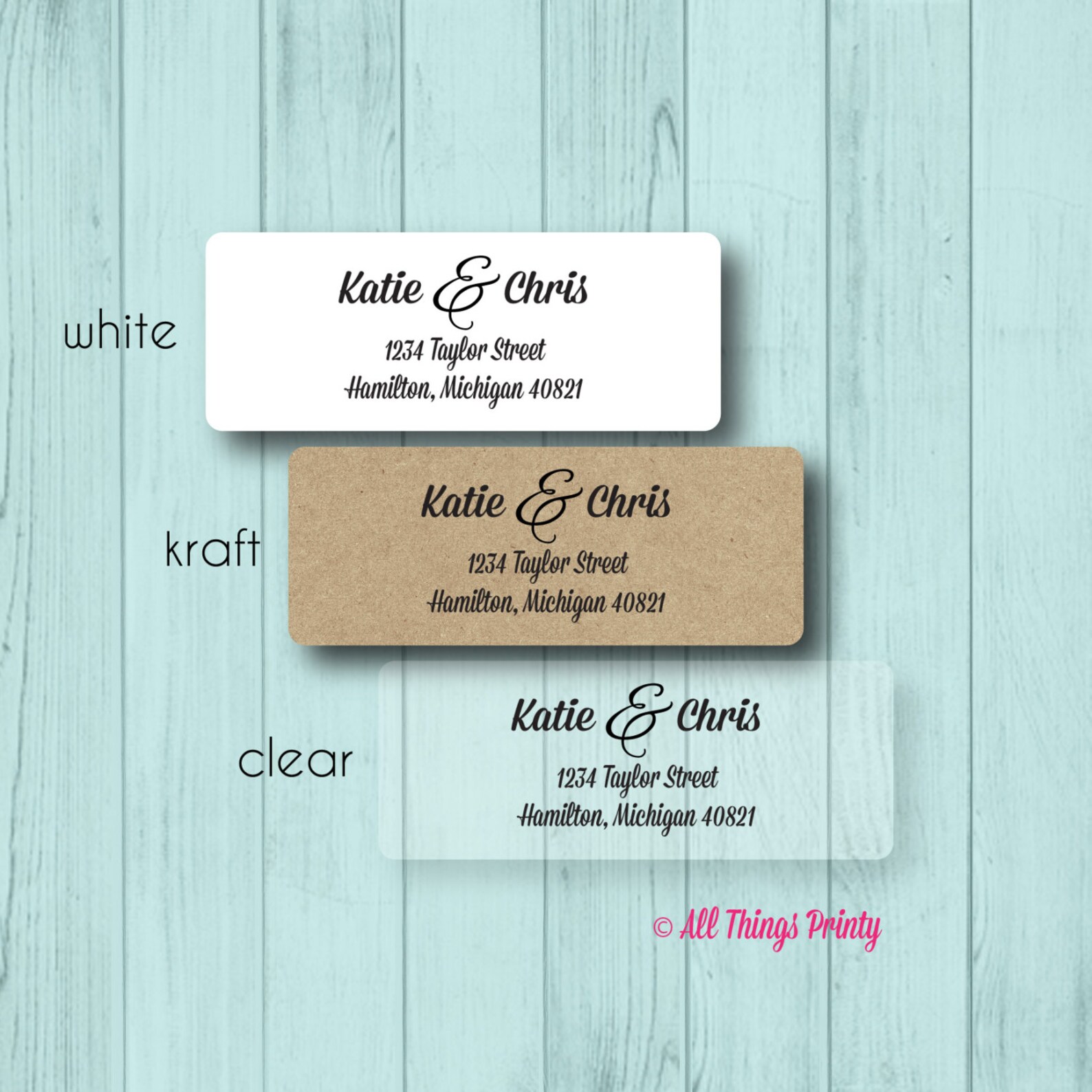 Couple Custom Return Address Labels Personalized Ampersand Etsy
