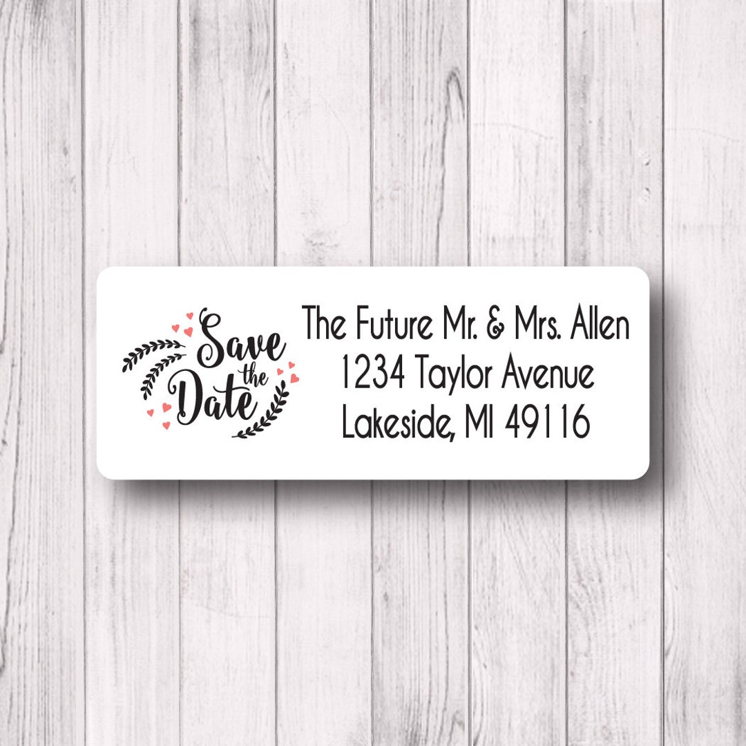 Save the Date Return Address Labels Personalized Wedding, Engagement