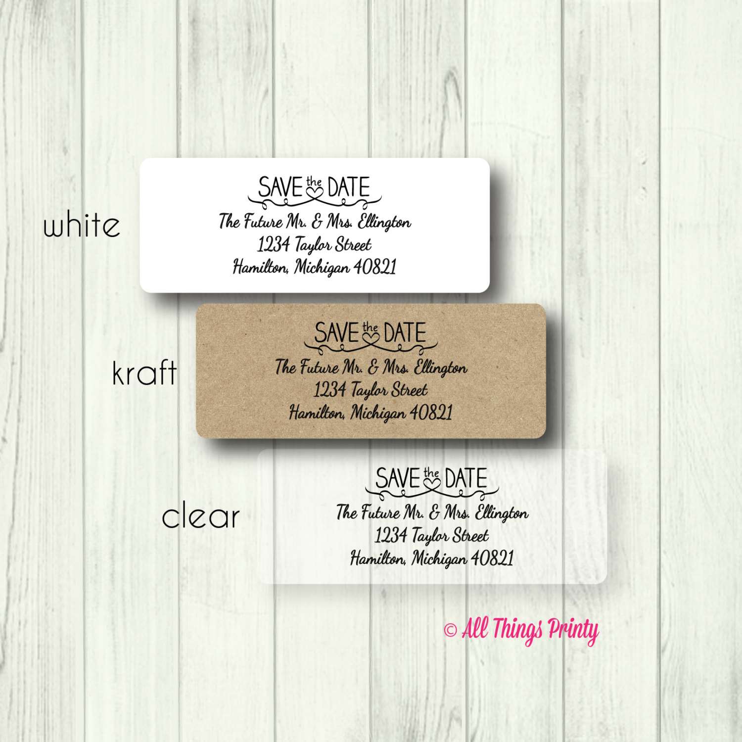 Personalized Save the Date Address Labels: Wedding Engagement