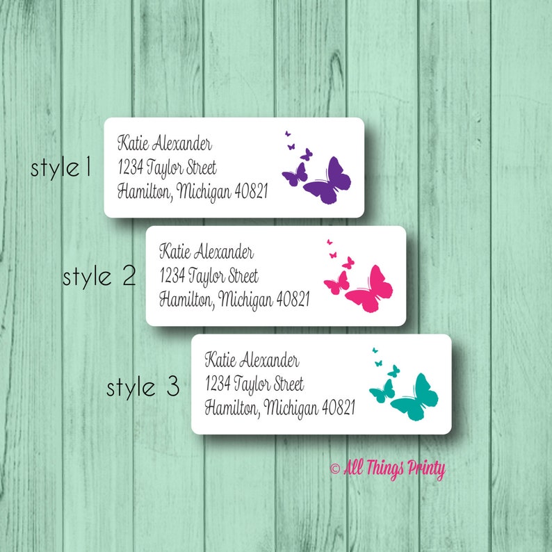 Custom Butterfly Everyday Return Address Labels Personalized Etsy Denmark