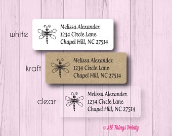 Dragonfly Return Address Labels: Custom Mailing Stickers