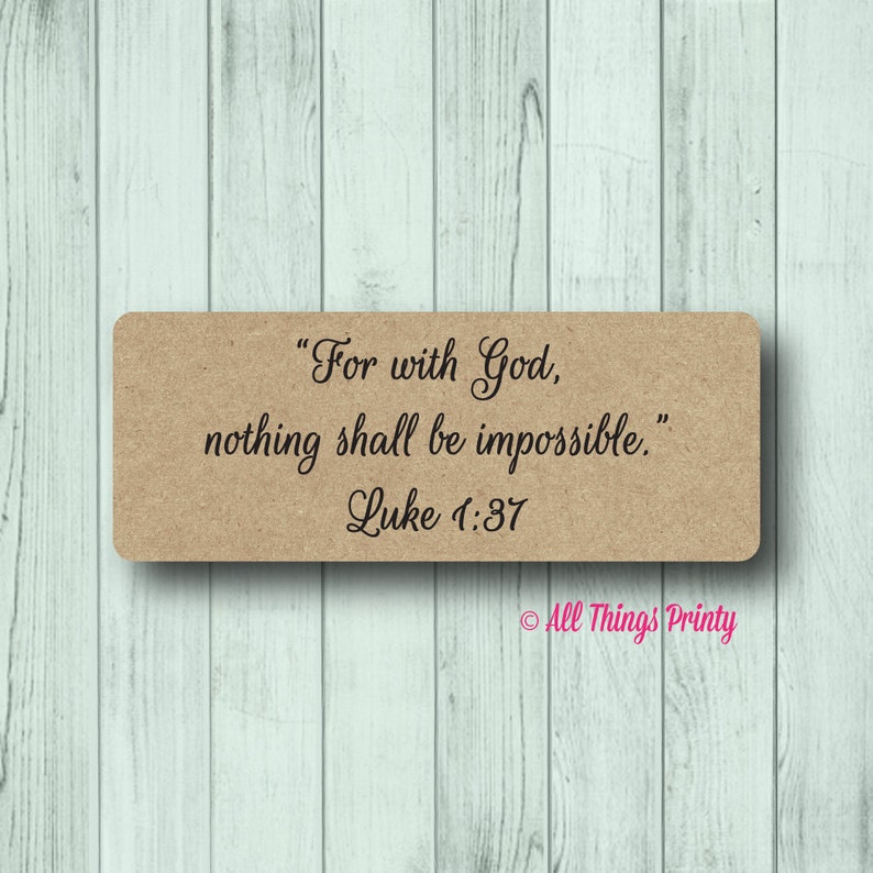 Luke 137 Bible Verse Labels Personalized Religious Church Etsy