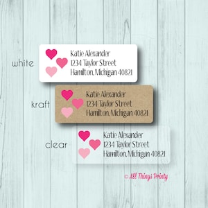 Custom Love Return Address Labels - Personalized Wedding or Engagement Mailing Labels - Matte White, Kraft, or Clear Gloss