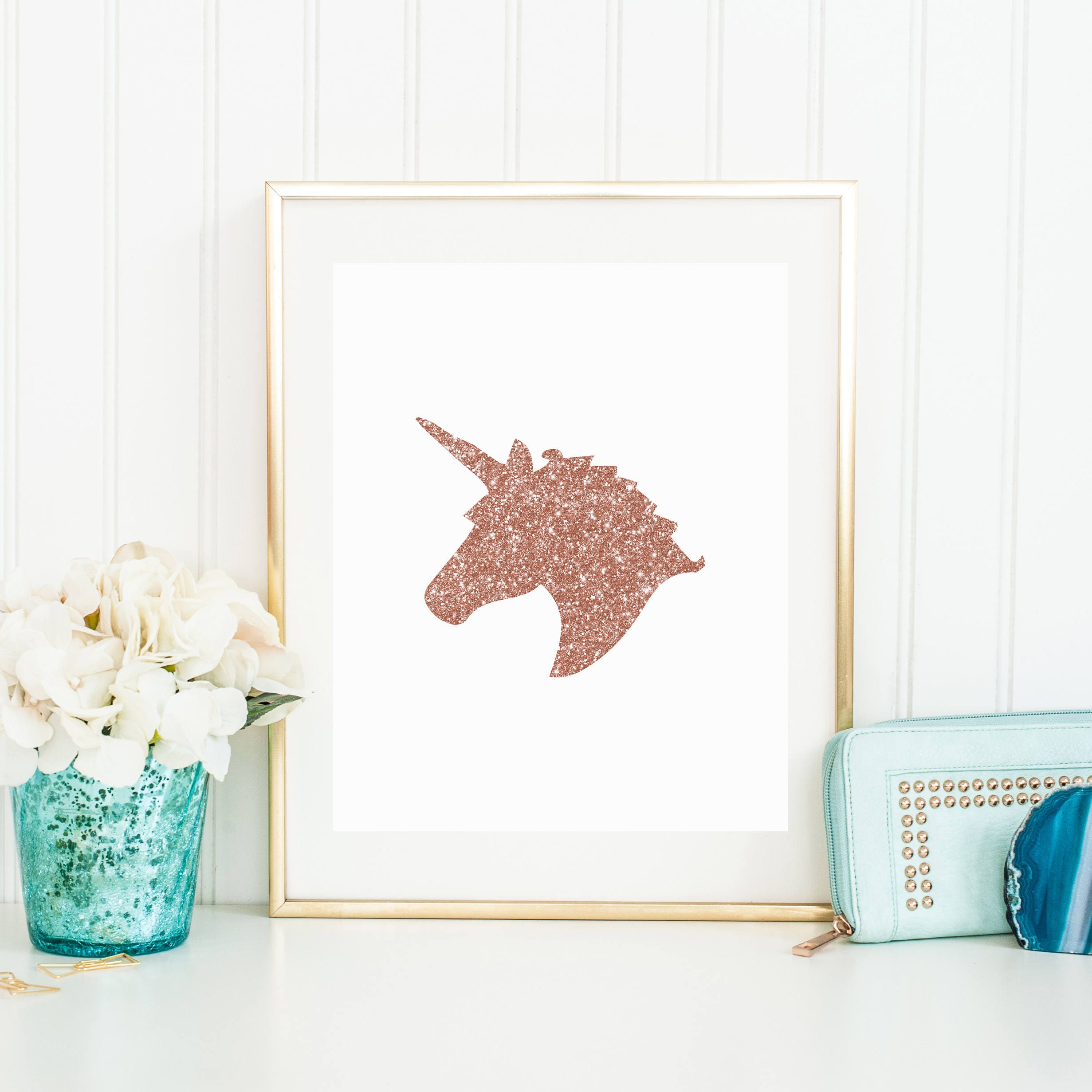 rose gold unicorn glitter printable sparkle unicorn head etsy