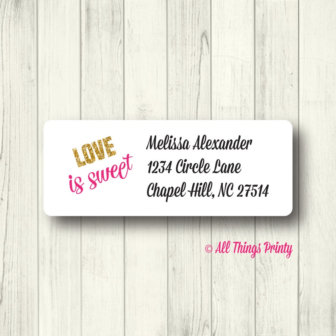 Love is Sweet Return Address Labels: Kate Spade Inspired - Etsy