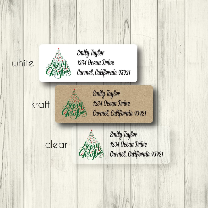 Tree Address Labels Custom Christmas Tree Address Labels: Holiday Mailing Labels - Etsy