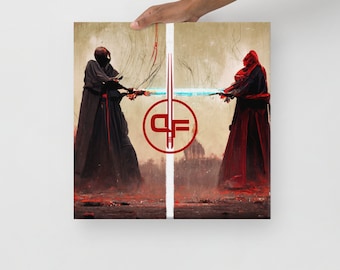 Fire and Fate Dark Force Custom Sabers Printed Artwork Canvas