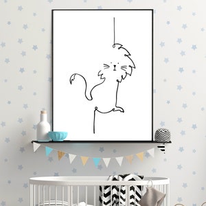 Löwe Linie Kunst, Löwe Druck, Tier Linie Zeichnung, Safari-Dekor, Safari-Kindergarten, druckbare Kunst