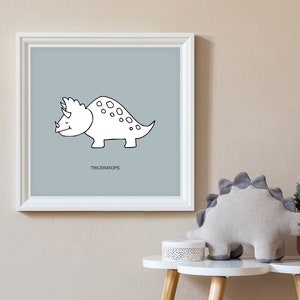 Dinosaurs Print, Triceratops Print, Baby Room Decor, Dinosaur Decor, Kids Room Decor, Dinosaur Nursery