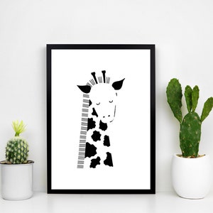Set of 3, Safari Animal Printable's, Black and White Prints, Baby Gift ...