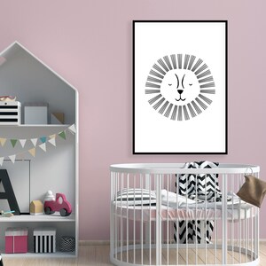 Set of 3, Safari Animal Printable's, Black and White Prints, Baby Gift ...