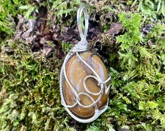 Tigers Eye Necklace Handmade Wire Wrapped Jewelry Healing Crystals and Stones Tigers Eye Pendant Chakra Jewelry Natural Crystal Gift For Her