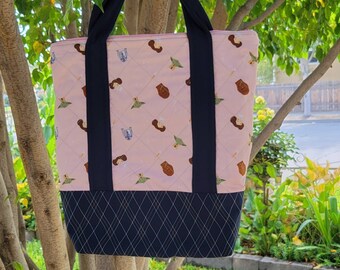 Star Wars Quilted Cotton Tote Bag, Leia, Yoda, Chewie, R2D2