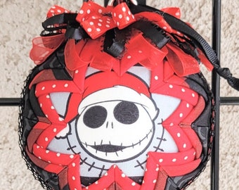 Nightmare Before Christmas Santa Jack Skellington 4 Inch "Quilted" Ornament