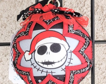 Nightmare Before Christmas Santa Jack Skellington V2 4 Inch "Quilted" Ornament
