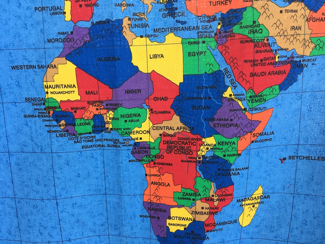 World Map Wall Hanging for Elementary School Middle School Etsy