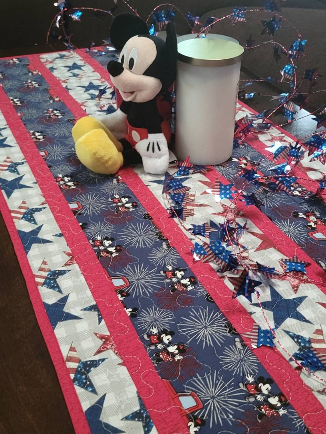Disney Mickey and Minnie Mouse Patriotic Quilted Table Runner Etsy