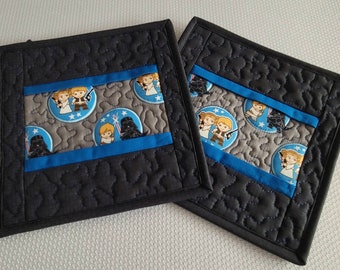 Star Wars Kawaii Quilted Pot Holders, Insulated Potholders - Set of 2
