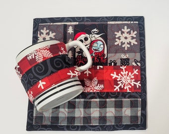 Nightmare Before Christmas "Meant to Be" Quilted Mugrug and Cup Cozy Set
