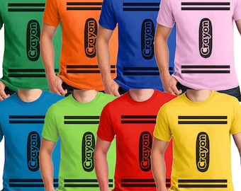 Create your Crayon color T-shirts Halloween Costume Cosplay T-shirt All Men's Youth Women sizes available