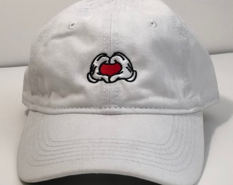 Mickey Hände Liebe Disney Herz bestickt Hut verstellbare Kappe