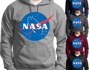 NASA Retro Logo Hooded Sweatshirts Adult and Youth Space Science Geek Hoodies