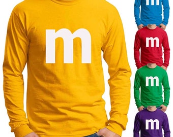 M print T-shirt Halloween Costume Cosplay candy Long Sleeve T-shirts Available in Adult & Youth sizes
